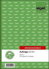SIGEL Aufträge - A5, 1. und 2. Blatt bedruckt, SD, MP, 2 x 40 Blatt Auftragsbuch A5 2 x 40 Blatt