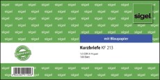 SIGEL Kurzmitteilungen »Kurzbrief« - 1/3 A4 quer, 100 Blatt Kurzbrief 1/3 A4 quer BL = Blaupapier