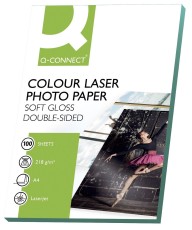 Q-Connect® Colour Laser Fotopapier - A4, 210 g/qm, weiß, 100 Blatt Fotopapier A4 A4 Laser