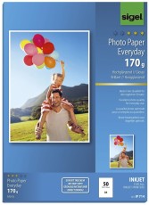 SIGEL Inkjet Fotopapier Everyday - A4, hochglänzend, 170 g/qm, 50 Blatt Fotopapier A4 A4 Inkjet