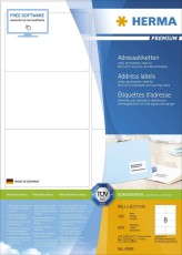 Herma 4269 Adressetiketten Premium A4, weiß 99,1x67,7 mm Papier matt 800 St. Universaletiketten 800