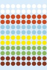 Herma 1831 Vielzwecketiketten - farbig sortiert, Ø 8 mm, matt, 540 Stück Farb-/Markierungs-Punkte