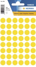 Herma 1861 Vielzwecketiketten - gelb, Ø 13 mm, matt, 240 Stück Farb-/Markierungs-Punkte ø 13 mm