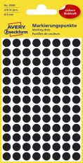 Avery Zweckform® 3009 Markierungspunkte - Ø 8 mm, 4 Blatt/416 Etiketten, schwarz Markierungspunkte