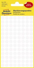 Avery Zweckform® 3175 Markierungspunkte - Ø 8 mm, 4 Blatt/416 Etiketten, weiß Markierungspunkte