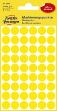 Avery Zweckform® 3144 Markierungspunkte - Ø 12 mm, 5 Blatt/270 Etiketten, gelb Markierungspunkte