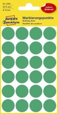 Avery Zweckform® 3006 Markierungspunkte - Ø 18 mm, 4 Blatt/96 Etiketten, grün Markierungspunkte