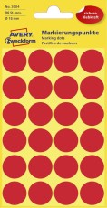 Avery Zweckform® 3004 Markierungspunkte - Ø 18 mm, 4 Blatt/96 Etiketten, rot Markierungspunkte rot