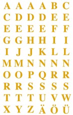 Avery Zweckform® 3721 Buchstaben-Etiketten - A-Z, 7,5 mm, gold, selbstklebend, witterungsbeständig, 120 Etiketten