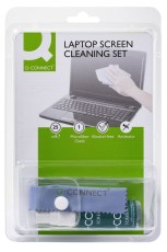 Q-Connect® Bildschirmreinigerset - Laptop Reinigungsset 1 Spray und 1 antistatischem Stofftuch