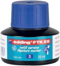 Edding FTK 25 Nachfülltusche - für Flipchartmarker, 25 ml, blau Nachfülltinte blau 25 ml