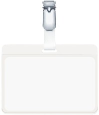 Durable Namensschild mit drehbarem Clip, transparent, 90 x 60 mm, 25 Stück Namensschild 90 x 60 mm