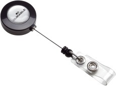 Durable Ausweishalter JoJo mit Druckknopf - Aufrollmechanismus ca. 80 cm, anthrazit, 10 Stück