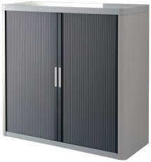 Paperflow Rollladenschrank easyOffice 1-Meter Schrank, grau/anthrazit inkl. 2 Fachböden