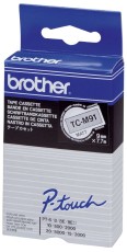 Brother TC-M91 Schriftbandkassetten - laminiert, 9 mm x 7,7 m, schwarz auf farblos matt Schriftband