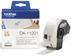 Brother DK-Einzeletiketten Papier - Adress-Etiketten, 29 x 90 mm, 400 Stück, schwarz auf weiß 400