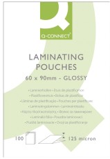 Q-Connect® Folientasche - Business Card, 60 x 90mm, 125 mym, 100 Stück Laminierfolie 2 x 125 mym