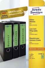 Avery Zweckform® L4768-20 Ordner-Etiketten - breit/kurz, (A4 - 20 Blatt) 80 Stück, grün grün