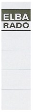 Elba Einsteck-Rückenschilder - kurz/breit, weiß, 10 Stück weiß/grauer Logoaufdruck Rückenschild