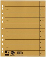 Q-Connect® Trennblätter durchgefärbt - A4 Überbreite, gelb, 100 Stück Trennblatt A4 Überbreite