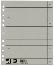 Q-Connect® Trennblätter durchgefärbt - A4 Überbreite, grau, 100 Stück Trennblatt A4 Überbreite