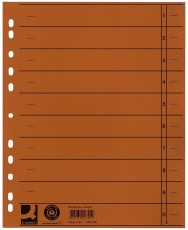 Q-Connect® Trennblätter durchgefärbt - A4 Überbreite, orange, 100 Stück Trennblatt orange