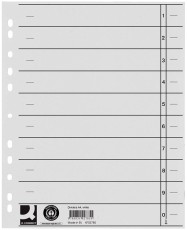 Q-Connect® Trennblätter durchgefärbt - A4 Überbreite, weiß, 100 Stück Trennblatt weiß 240 mm