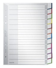 Leitz 1275 Register - PP, blanko, A5, 12 Blatt, grau volldeckend Register A5 blanko Universallochung