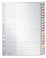 Leitz 1278 Register - PP, blanko, A4, 20 Blatt, grau volldeckend Register A4 blanko Universallochung