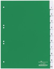 Durable Register - Hartfolie, blanko, grün, A4, 10 Blatt volldeckend Register A4 blanko 6-fach