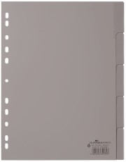 Durable Register - PP, blanko, grau, A4, 5 Blatt volldeckend Register A4 blanko 5 Blatt + Deckblatt