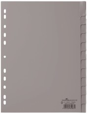 Durable Register - PP, blanko, grau, A4, 12 Blatt volldeckend Register A4 blanko Universallochung