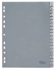 Durable Register - A - Z, PP, grau, A4, 20 Blatt volldeckend Register A4 A - Z 20 Blatt 230 mm