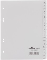Durable Register - A - Z, grau, A5, 20 Blatt volldeckend Register A5 A - Z 20 Blatt 6-fach 163 mm