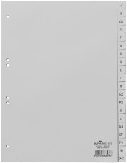 Durable Register - A - Z, PP, grau, A4, 20 Blatt volldeckend Register A4 A - Z 20 Blatt 6-fach