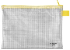 Veloflex® Reißverschlusstaschen - transparent/gelb, A5, 250 x 180 mm Reißverschlusstasche
