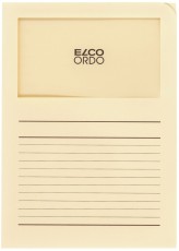 Elco Sichtmappen Ordo classico - hellchamois, 120g, 100 Stück, Sichtfenster und Linien Sichtmappe