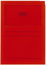 Elco Sichtmappen Ordo classico - rot, 120g, 100 Stück, Sichtfenster und Linien Sichtmappe Papier