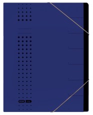 Elba Ordnungsmappe chic - 7 Fächer, A4, Karton (RC), 450 g/qm, dunkelblau Ordnungsmappe 7 A4
