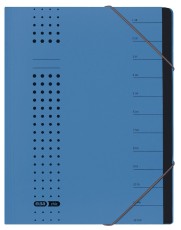 Elba Ordnungsmappe chic - 12 Fächer, A4, Karton (RC), 450 g/qm, blau Ordnungsmappe 12 blau A4