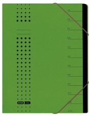 Elba Ordnungsmappe chic - 12 Fächer, A4, Karton (RC), 450 g/qm, grün Ordnungsmappe 12 grün A4