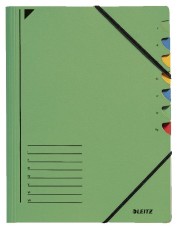 Leitz 3907 Ordnungsmappe - 7 Fächer, A4, Pendarec-Karton (RC), 430 g/qm, grün Ordnungsmappe 7 A4