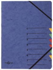 Pagna® Ordnungsmappe EASY - 7 Fächer, A4, Pressspan, 265 g/qm, blau Ordnungsmappe 7 blau A4
