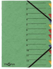 Pagna® Ordnungsmappe EASY - 12 Fächer, A4, Pressspan, 265 g/qm, grün Ordnungsmappe 12 grün A4