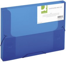 Q-Connect® Sammelbox - A4, 250 Blatt, PP, blau transluzent Dokumentenbox A4 blau transluzent 240 mm