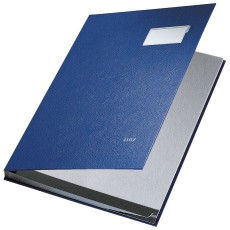 Leitz 5701 Unterschriftsmappe - 10 Fächer, PP kaschiert, blau Unterschriftsmappe 10 blau 240 mm