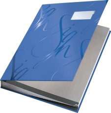 Leitz 5745 Unterschriftsmappe Design, 18 Fächer, blau Einband mit seidenmatter Laminierung 18 blau