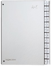 Pagna® Pultordner Color-Einband - Tabe A - Z, 24 Fächer, silber dehnbarer und verstärkter Rücken