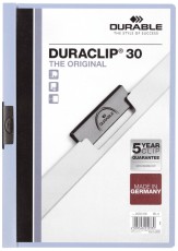 Durable Klemm-Mappe DURACLIP® 30 - A4, blau Klemmmappe transparent/blau bis zu 30 Blatt A4