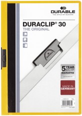 Durable Klemm-Mappe DURACLIP® 30 - A4, gelb Klemmmappe transparent/gelb bis zu 30 Blatt A4
